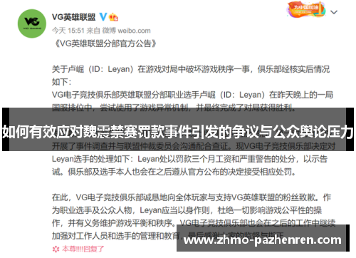 如何有效应对魏震禁赛罚款事件引发的争议与公众舆论压力